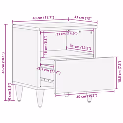 vidaXL Bedside Cabinet Nightstand Bed Cabinet Side Table Solid Wood Mango - 2 pcs
