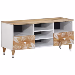 vidaXL TV Cabinet 100x33.5x46 cm Solid Wood Mango TV stand TV sideboard