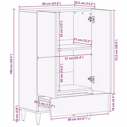 vidaXL Highboard 60x33.5x100 cm Solid Wood Mango sideboard side cabinet