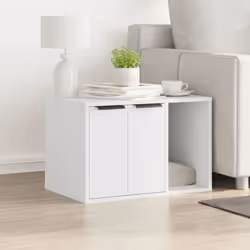 vidaXL Cat Litter Box Enclosure Hidden Cat House Cat Cabinet Engineered Wood - white, 60 x 40 x 40 cm - Additional view 2