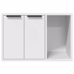 vidaXL Cat Litter Box Enclosure Hidden Cat House Cat Cabinet Engineered Wood - white, 60 x 40 x 40 cm - Additional view 4