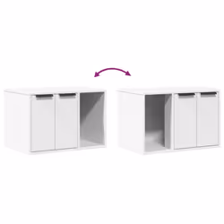 vidaXL Cat Litter Box Enclosure Hidden Cat House Cat Cabinet Engineered Wood - white, 60 x 40 x 40 cm - Additional view 7