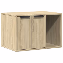 vidaXL Cat Litter Box Enclosure Hidden Cat House Cat Cabinet Engineered Wood - sonoma oak, 60 x 40 x 40 cm