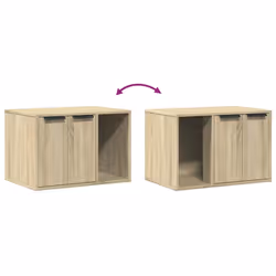 vidaXL Cat Litter Box Enclosure Hidden Cat House Cat Cabinet Engineered Wood - sonoma oak, 60 x 40 x 40 cm - Additional view 7