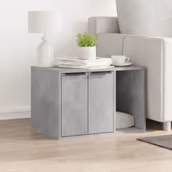 vidaXL Cat Litter Box Enclosure Hidden Cat House Cat Cabinet Engineered Wood - concrete grey, 60 x 40 x 40 cm - Additional view 2