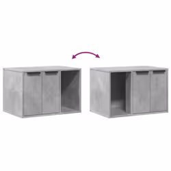 vidaXL Cat Litter Box Enclosure Hidden Cat House Cat Cabinet Engineered Wood - concrete grey, 60 x 40 x 40 cm - Additional view 7