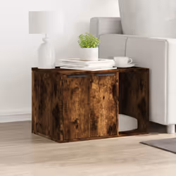 vidaXL Cat Litter Box Enclosure Hidden Cat House Cat Cabinet Engineered Wood - smoked oak, 60 x 40 x 40 cm - Additional view 2
