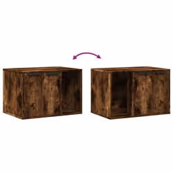 vidaXL Cat Litter Box Enclosure Hidden Cat House Cat Cabinet Engineered Wood - smoked oak, 60 x 40 x 40 cm - Additional view 7