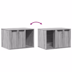 vidaXL Cat Litter Box Enclosure Hidden Cat House Cat Cabinet Engineered Wood - grey sonoma, 60 x 40 x 40 cm - Additional view 7