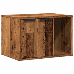 vidaXL Cat Litter Box Enclosure Hidden Cat House Cat Cabinet Engineered Wood - old wood, 60 x 40 x 40 cm