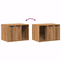 vidaXL Cat Litter Box Enclosure Hidden Cat House Cat Cabinet Engineered Wood - oak, 60 x 40 x 40 cm - Additional view 7
