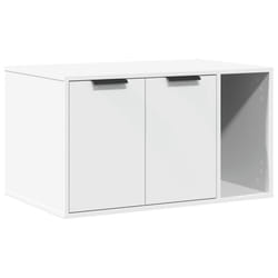 vidaXL Cat Litter Box Enclosure Hidden Cat House Cat Cabinet Engineered Wood - white, 80 x 50 x 45 cm