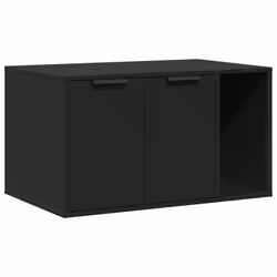 vidaXL Cat Litter Box Enclosure Hidden Cat House Cat Cabinet Engineered Wood - black, 80 x 50 x 45 cm