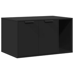 vidaXL Cat Litter Box Enclosure Hidden Cat House Cat Cabinet Engineered Wood - black, 80 x 50 x 45 cm