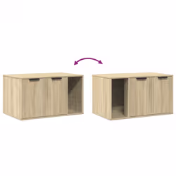 vidaXL Cat Litter Box Enclosure Hidden Cat House Cat Cabinet Engineered Wood - sonoma oak, 80 x 50 x 45 cm - Additional view 7