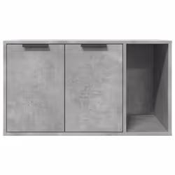 vidaXL Cat Litter Box Enclosure Hidden Cat House Cat Cabinet Engineered Wood - concrete grey, 80 x 50 x 45 cm - Additional view 4