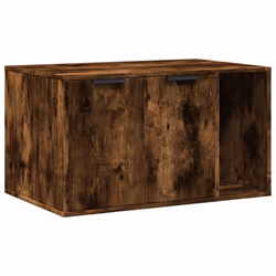 vidaXL Cat Litter Box Enclosure Hidden Cat House Cat Cabinet Engineered Wood - smoked oak, 80 x 50 x 45 cm