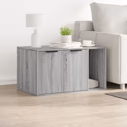 vidaXL Cat Litter Box Enclosure Hidden Cat House Cat Cabinet Engineered Wood - grey sonoma, 80 x 50 x 45 cm - Additional view 2