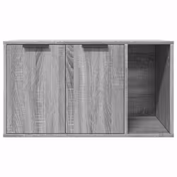 vidaXL Cat Litter Box Enclosure Hidden Cat House Cat Cabinet Engineered Wood - grey sonoma, 80 x 50 x 45 cm - Additional view 4