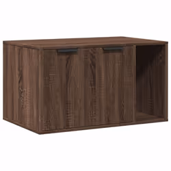 vidaXL Cat Litter Box Enclosure Hidden Cat House Cat Cabinet Engineered Wood - brown oak, 80 x 50 x 45 cm