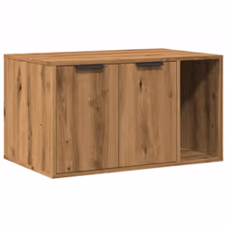 vidaXL Cat Litter Box Enclosure Hidden Cat House Cat Cabinet Engineered Wood - oak, 80 x 50 x 45 cm