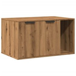 vidaXL Cat Litter Box Enclosure Hidden Cat House Cat Cabinet Engineered Wood - oak, 80 x 50 x 45 cm