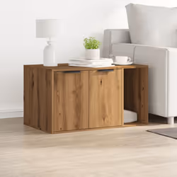 vidaXL Cat Litter Box Enclosure Hidden Cat House Cat Cabinet Engineered Wood - oak, 80 x 50 x 45 cm