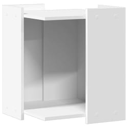 vidaXL Cat Litter Box Enclosure Cat House End Table Engineered Wood - white, 42 x 42 x 51 cm
