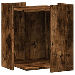 vidaXL Cat Litter Box Enclosure Cat House End Table Engineered Wood - smoked oak, 42 x 42 x 51 cm