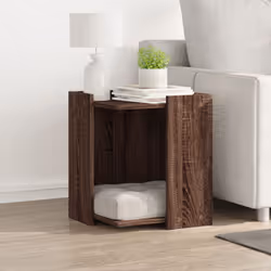 vidaXL Cat Litter Box Enclosure Cat House End Table Engineered Wood - brown oak, 42 x 42 x 51 cm
