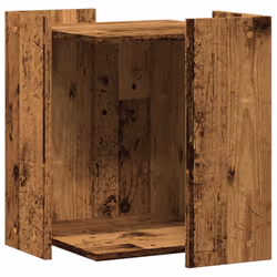 vidaXL Cat Litter Box Enclosure Cat House End Table Engineered Wood - old wood, 42 x 42 x 51 cm