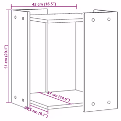 vidaXL Cat Litter Box Enclosure Cat House End Table Engineered Wood - old wood, 42 x 42 x 51 cm