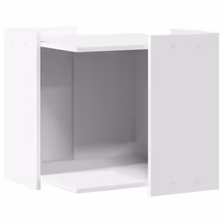 vidaXL Cat Litter Box Enclosure Cat House End Table Engineered Wood - white, 53 x 53 x 51 cm