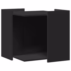 vidaXL Cat Litter Box Enclosure Cat House End Table Engineered Wood - black, 53 x 53 x 51 cm