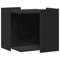 vidaXL Cat Litter Box Enclosure Cat House End Table Engineered Wood - black, 53 x 53 x 51 cm