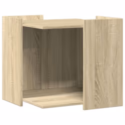 vidaXL Cat Litter Box Enclosure Cat House End Table Engineered Wood - sonoma oak, 53 x 53 x 51 cm