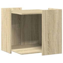 vidaXL Cat Litter Box Enclosure Cat House End Table Engineered Wood - sonoma oak, 53 x 53 x 51 cm