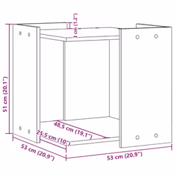 vidaXL Cat Litter Box Enclosure Cat House End Table Engineered Wood - sonoma oak, 53 x 53 x 51 cm