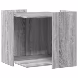 vidaXL Cat Litter Box Enclosure Cat House End Table Engineered Wood - grey sonoma, 53 x 53 x 51 cm
