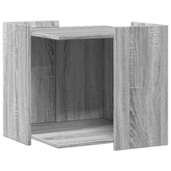 vidaXL Cat Litter Box Enclosure Cat House End Table Engineered Wood - grey sonoma, 53 x 53 x 51 cm