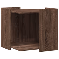 vidaXL Cat Litter Box Enclosure Cat House End Table Engineered Wood - brown oak, 53 x 53 x 51 cm