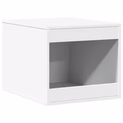 vidaXL Cat Litter Box Enclosure Cat House End Table Engineered Wood - white