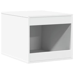 vidaXL Cat Litter Box Enclosure Cat House End Table Engineered Wood - white
