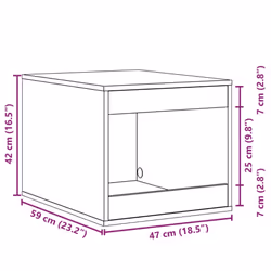 vidaXL Cat Litter Box Enclosure Cat House End Table Engineered Wood - white - Additional view 8