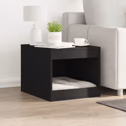 vidaXL Cat Litter Box Enclosure Cat House End Table Engineered Wood - black