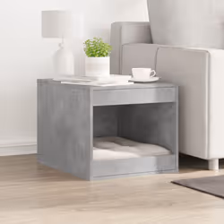vidaXL Cat Litter Box Enclosure Cat House End Table Engineered Wood - concrete grey