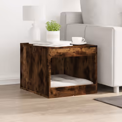 vidaXL Cat Litter Box Enclosure Cat House End Table Smoked Oak Engineered Wood