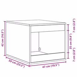 vidaXL Cat Litter Box Enclosure Cat House End Table Smoked Oak Engineered Wood
