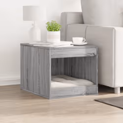 vidaXL Cat Litter Box Enclosure Cat House End Table Engineered Wood - grey sonoma - Additional view 2