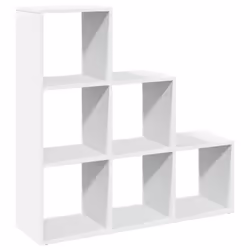 vidaXL Room Divider Bookcase Storage Shelf Book Rack Bookshelf Engineered Wood - white, 99 x 29 x 99 cm